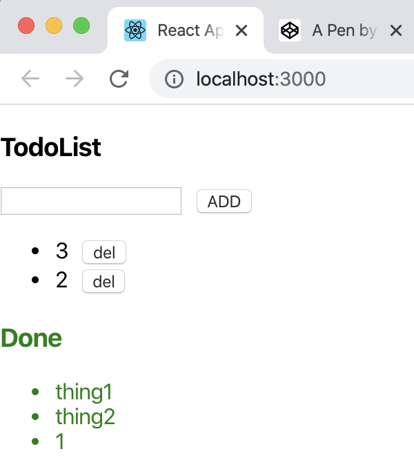 react todolist with react