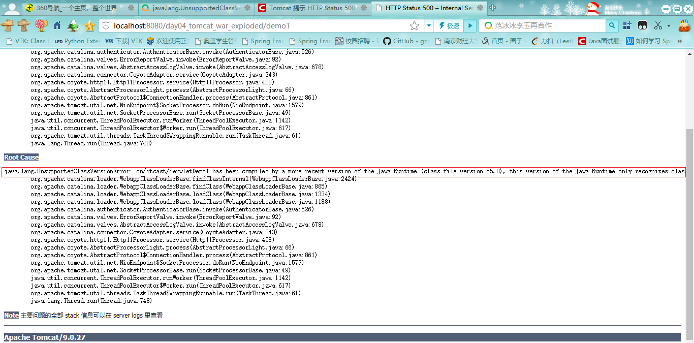 Tomcat HTTP Status 500 Internal Server Error 