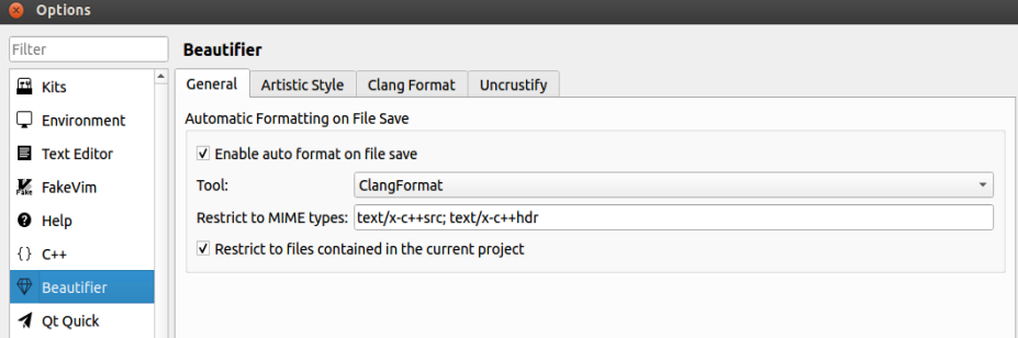 Qt Creator- Beautifier插件代码格式化，使用 Clang Code Model第4张