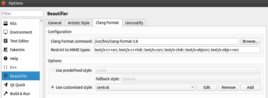 Qt Creator- Beautifier插件代码格式化，使用 Clang Code Model第5张