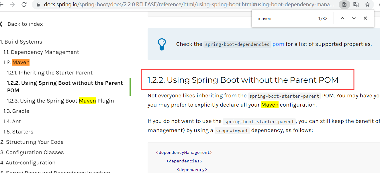 spring boot docs